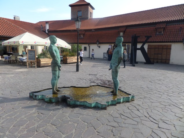 Statue outside the Kafka Museum, Prague